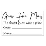 Guess How Many Game Cards Set Of 50 Shower Games Bridal Shower Baby Shower