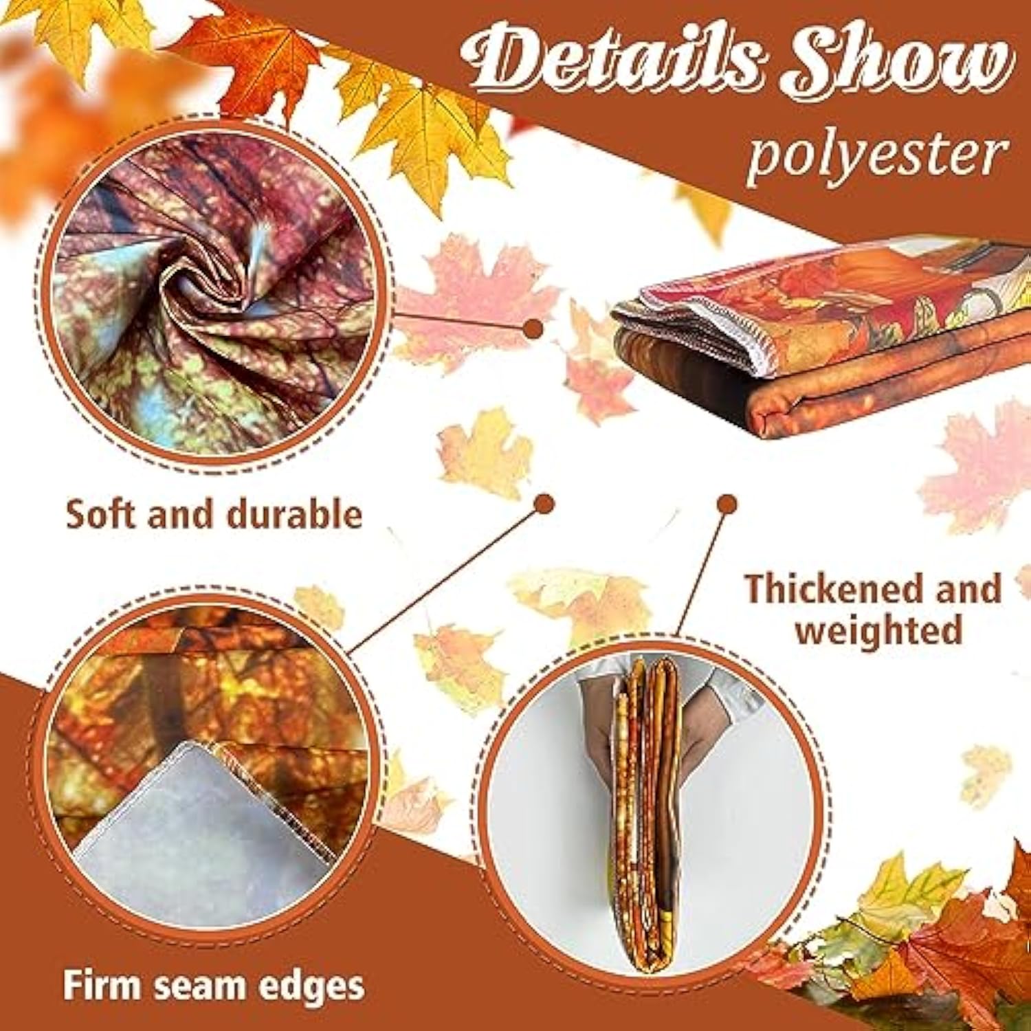 7x5FT Fall Autumn Photo Backdrop Maple Leaves Pumpkins Thanksgiving Party Decoration Fabric