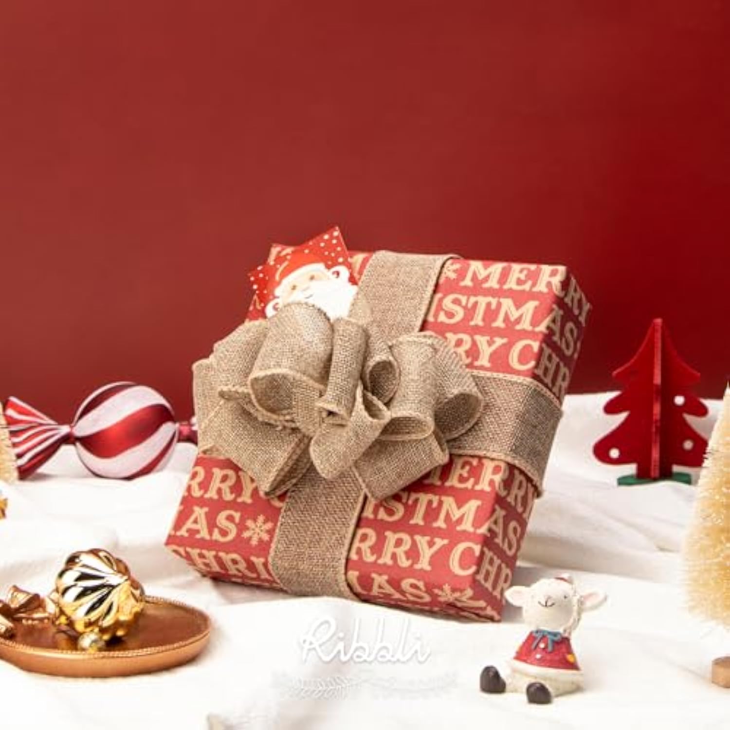 Burlap Wired Ribbon,1-1/2 Inch X 10 Yard,Natural,Solid Wired Edge Ribb