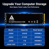 Js800, Ssd 256Gb, M.2 Nvme Gen3X4 Ssd 2280 - Up To 2400Mb/S, Internal Solid State Drive, Storage Upgrade For Laptop And Desktop