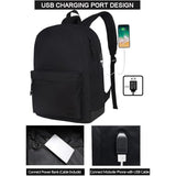 Casual Laptop Backpack For Men And Women, School Backpack For Boys And Girls, College Bookbag, Usb Charging Port, Lightweight Back Pack(Black)