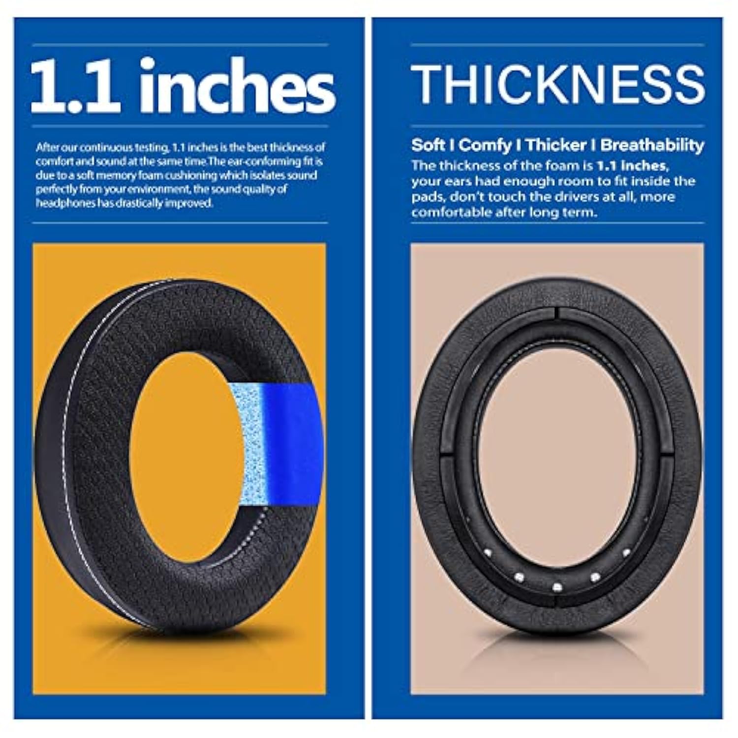 Hs70 Pro Thicker Upgrade Cooling Gel Earpads - Compatible With Hs50 Pro Hs60 Pro Hs70 I Replacement Ear Cushion Cup With Microphone Foam And Installation Tool (Breathable Mesh)