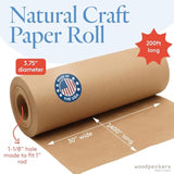 Brown Kraft Paper Roll 30 Inch Wide, 2400 Inch Long, 1 Roll, Jumbo Roll For Eco Friendly Christmas Gift Wrapping Paper And Packing Paper, By