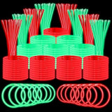 1000pcs Christmas Glow Sticks 8 Inch Red Green Light Up Party Favors Supplies