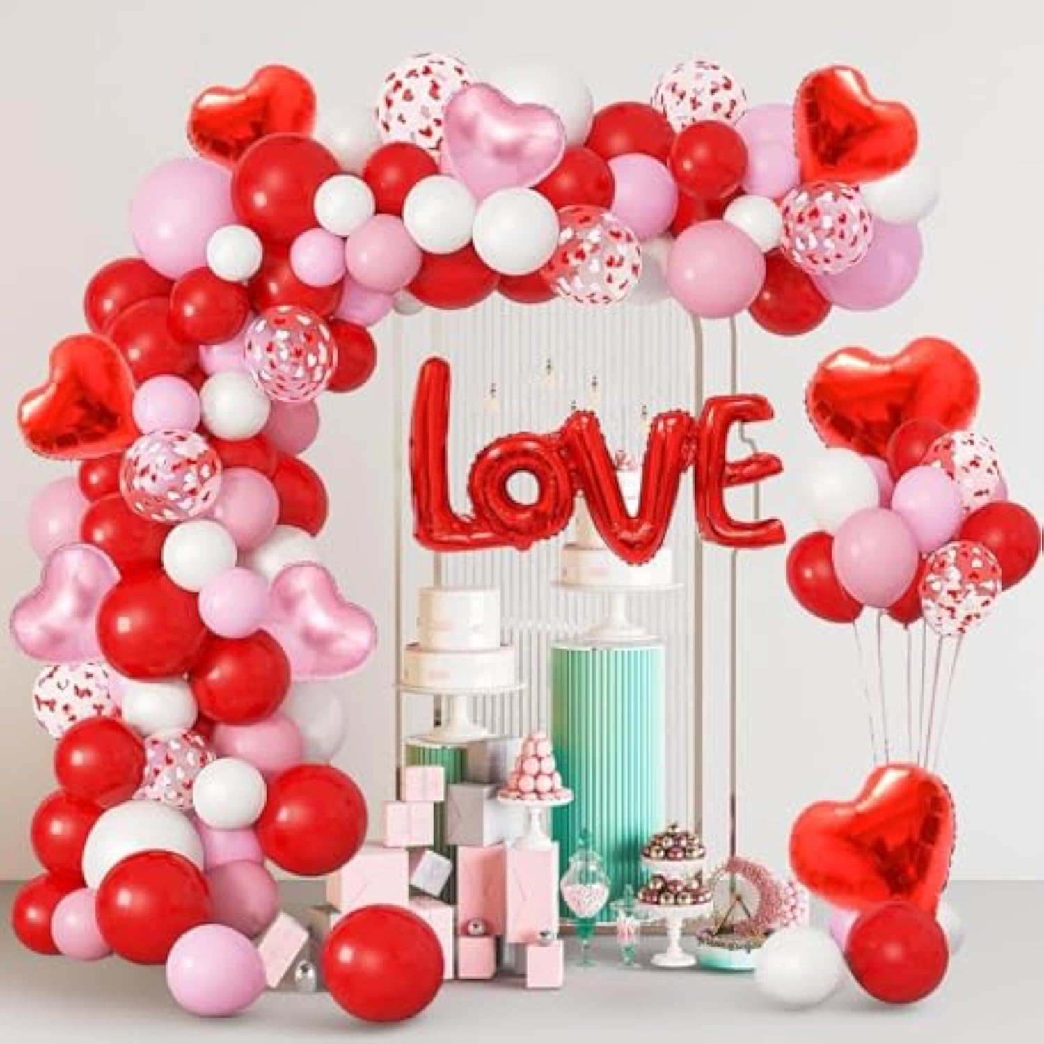 260Pcs Valentines Day Balloon Arch Kit, Galentines Love Balloon Garlan