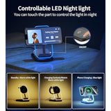 3 In 1 Magnetic Wireless Charging Station For Apple Devices, Fast Foldable Travel Mag-Safe Charger Stand With Night Light For Iphone 16 15 14 13 12 Series, Apple Watch/Airpods Pro