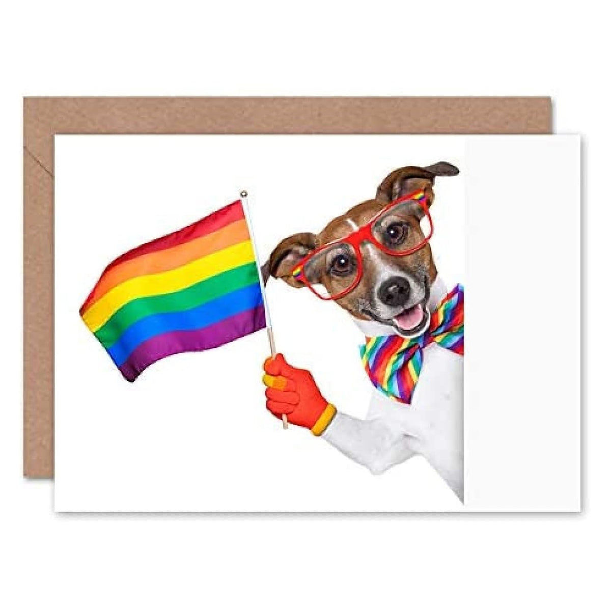 Jack Russell Gay Pride Greeting Card With Envelope Inside Premium Quality