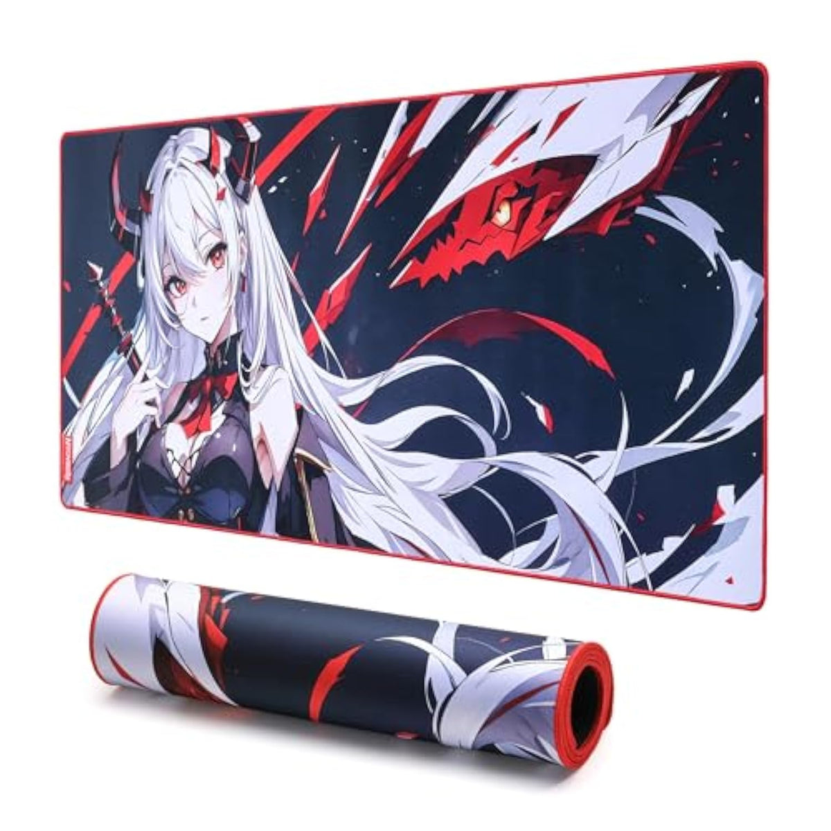 Redragon EISA P047L Anime Gaming Mouse Pad - Smooth Lycra Surface, Anti-Slip Rubber Base, Spill-Resistant, Durable 5mm Thick Design, 35 x 16 inches, Black