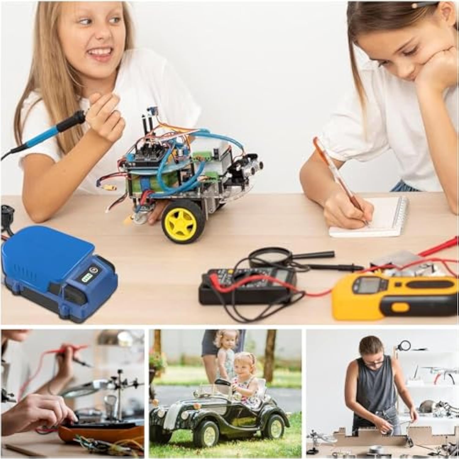 2 Pack For Power Wheel Battery Adapter Fit For Kobalt 24V Battery With Wire Connector, 14 Gauge Wire, 30Amp Fuse And Switch Button, Diy Use For Rc Car, Robotics, Rc Truck, And Work Lights