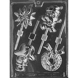 C039 Assorted Christmas Lollipop Snowman Santa Wreath Snowflake Chocolate Candy Soap Mold With Exclusive Molding Instructions