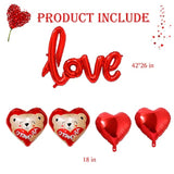 143 Pcs Valentines Day Balloons Arch And Garland Red Pink White Balloons Red Heart Love Aluminum Film Balloon Valentine'S Day Party Wedding Supplies