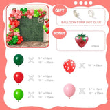 147Pcs Strawberry Balloons Arch Garland Kit With Strawberry Foil Balloons For Sweet Girl My Berry First Themed Birthday Party Supplies Baby Shower Gender Reveal Decorations Red Pink Green