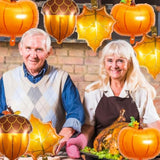 9pcs Fall Thanksgiving Balloons Pumpkin Pine Cone Maple Leaf Foil Balloons for Party Decor