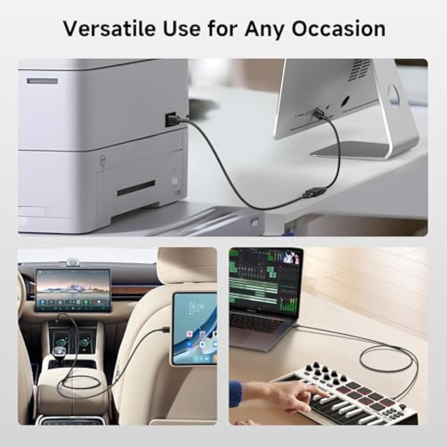 Cable Matters 5Gbps Long USB 3.0 Cable - 15ft, Male to Male USBA to USBA Cable, USB Cord, Black