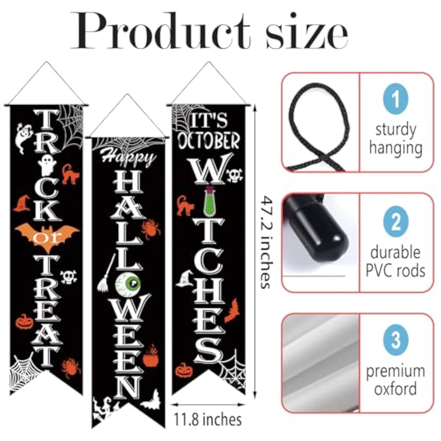 Halloween Banner Set: Trick or Treat, Witches Porch Decor