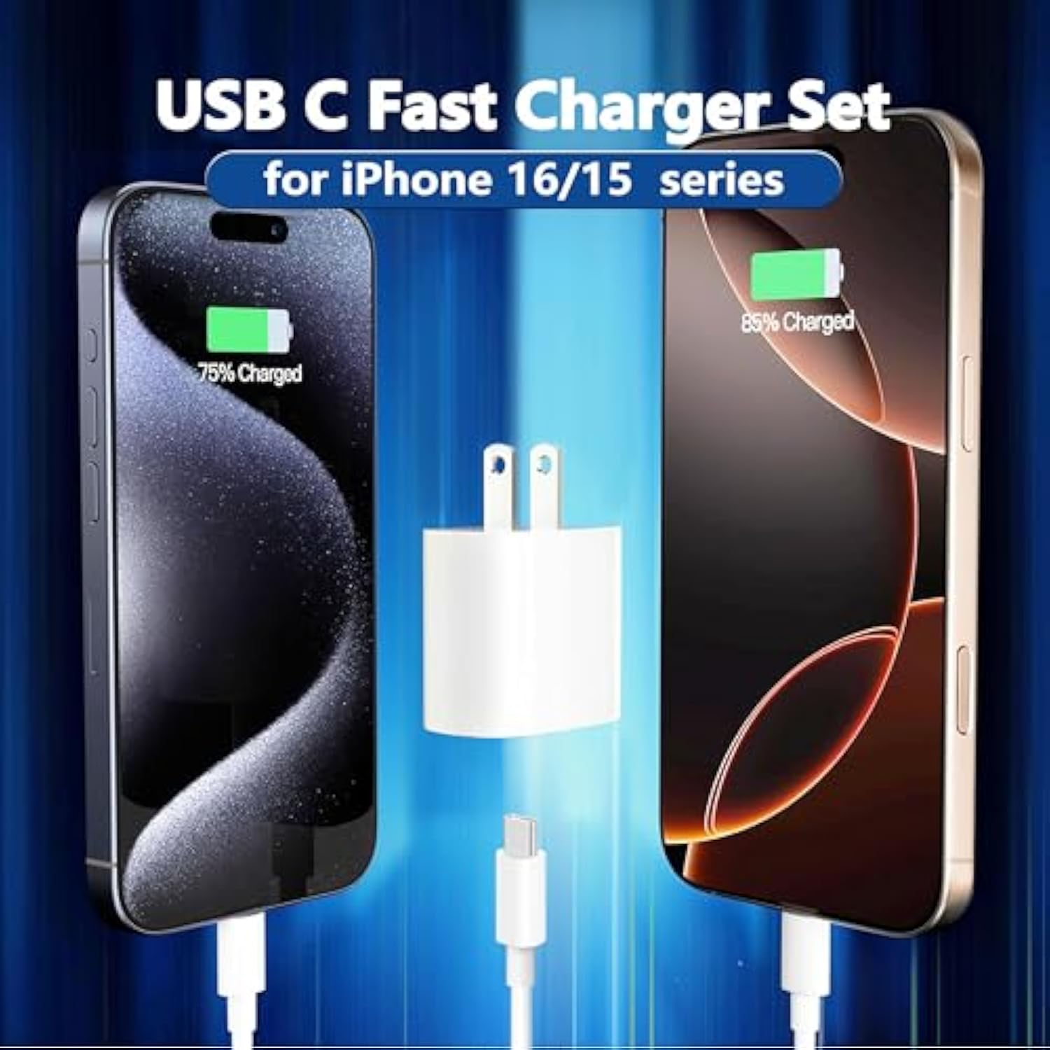 Usb C Charger For Apple Ipad Pro 12.9/11 In 2025/2024/2022/2021/2020/2018/M4 M3 M2/A16/A17,Pad 10Th/Air 4Th/5Th 10.9",Mini 6Th/7Th Gen,Fast Charging Block 2Pcs & 3.3Ft 6Ft C To C Cable For Iphone 16