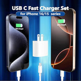 Usb C Charger For Apple Ipad Pro 12.9/11 In 2025/2024/2022/2021/2020/2018/M4 M3 M2/A16/A17,Pad 10Th/Air 4Th/5Th 10.9",Mini 6Th/7Th Gen,Fast Charging Block 2Pcs & 3.3Ft 6Ft C To C Cable For Iphone 16