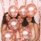 Party Balloons 50 Pcs 12 Inch Rose Gold Metallic Chrome Helium Shiny Latex Thicken Balloon Perfect Decoration For Wedding Birthday Baby Shower Graduation Christmas Carnival
