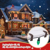 120 Pcs Christmas Light Clips With Clear Plastic Case Box Outdoor 1 5/8 Inch Gutter Fascia Boards Clips Hanger Plastic String Light Hooks For Outside Roof Gutter Fence Eave (Brown)