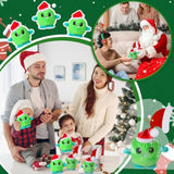 20 Packs Christmas Monster Plush Toys Set -Green Cute Stuffed Animal With Santa Hat, Small Plush Doll Gift Bags For Kids Stocking Stuffer Party Favor Classroom Exchange