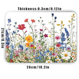Vibrant Floral Mouse Pad - Colorful Waterproof Desk Mat For Women & Girls, Non-Slip & Machine Washable For Computer, Laptop, Office - 10.2" X 8.3"In