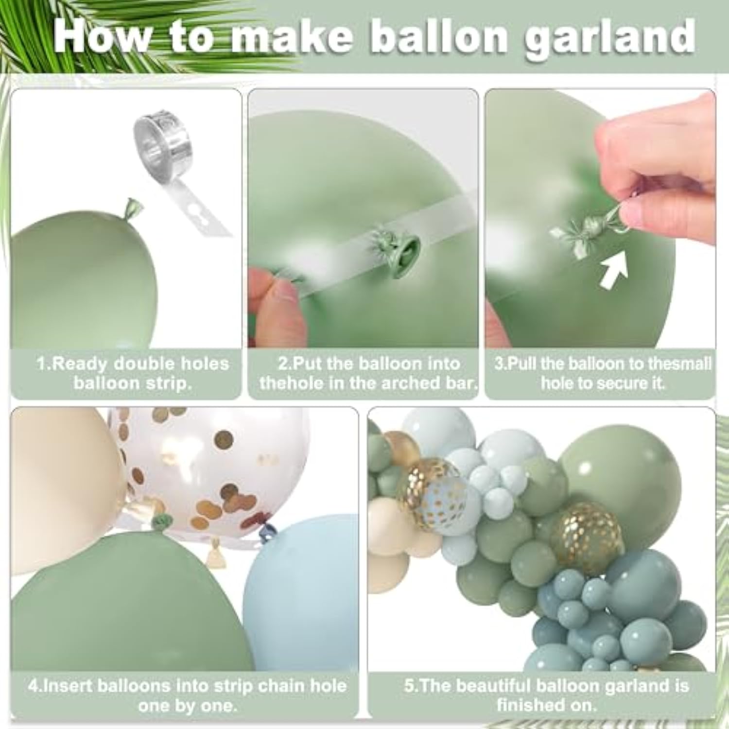 173Pcs Blue Green Balloon Garland Kit – Boho Party Arch for Baby Shower, Wedding & More