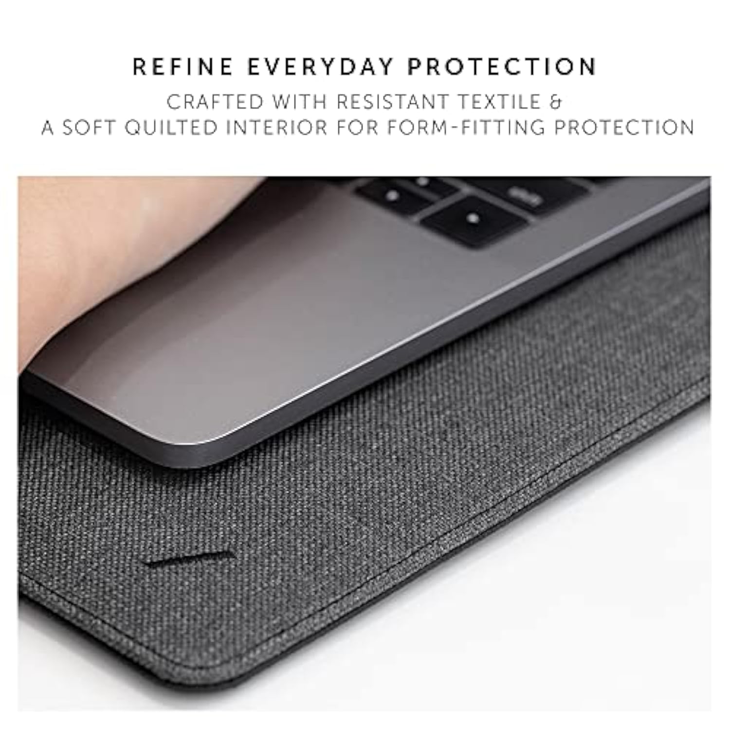NATIVE UNION Stow Slim for MacBook Pro 13” (2016-2020), MacBook Air 13” (Retina) – Premium MacBook Sleeve with Easy-Access Magnetic Closure and Exterior Pocket (Slate)