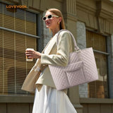Laptop Bag For Women With Cup Holder?Waterproof Work Tote Fits For 15.6 Inch Computer,Quilted Laptop Tote Bag Features A Luggage Sleeve For Easy Carrying.Professional Laptop Purse In Nude