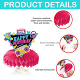 9Pcs 80S 90S Honeycomb Centerpieces Themed Birthday Party Decorations Retro Centerpiece Table Decoration Party Favors Decor Supplies Gifts For Boys Girls Men Women