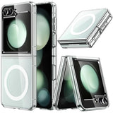 JETech Magnetic Case for Samsung Galaxy Z Flip 5 Compatible with MagSafe Accessories, Transparent Hard PC Protective Phone Cover, Anti-Scratch (Clear)