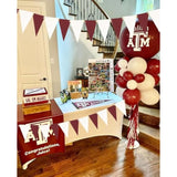 Graduation Decorations Maroon White 2026/Maroon Graduation Party Decorations Triangle Bunting Banner Maroon Grad Backdrop Burgundy Birthday
