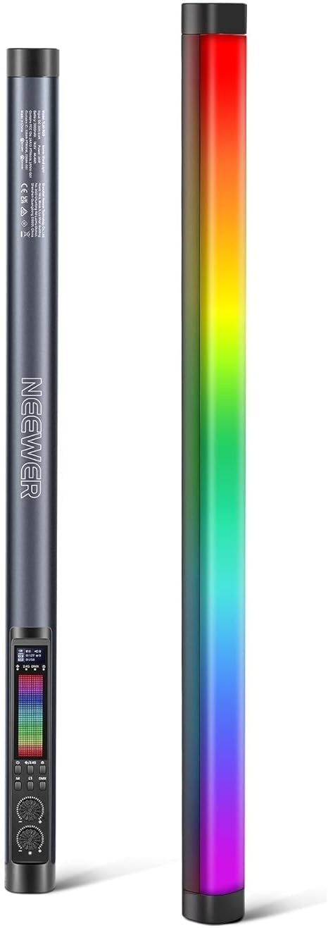 TL60 RGB Tube Light 20W Full Color LED Video Wand App DMX Control with Adapter Mount Bag