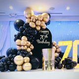 Black Gold Balloon Garland Arch Kit for Birthday, 2026 New Year, Graduation, and Anniversary