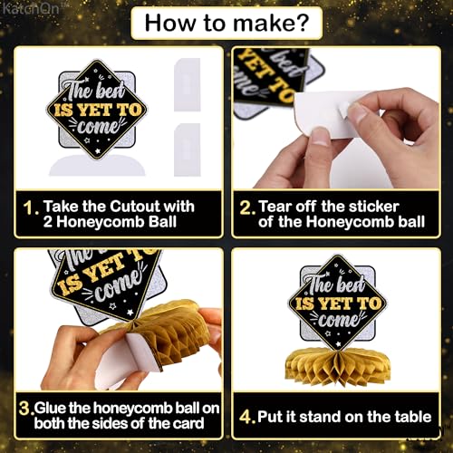 Glitter New Year Centerpieces for Tables, Pack of 9