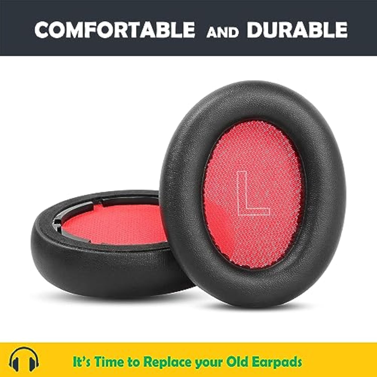 Replacement Earpads Cushion Compatible With Anker Soundcore Life Q10, Q10Bt Headphones Premium Ear Pads With Softer Protein Leather/Memory Foam