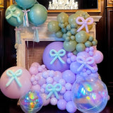 60Inch Iridescent 4D Round Balloon for Christmas New Year Mermaid Party