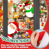 9 Sheets 200+ Christmas Window Stickers Snowflakes Santa Reindeer Decals