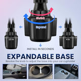 Dual Phone Holder For Car 360° Rotatable Car Mount Long Flexible Neck Adjustable Double Holder Universal Size Fits For Most 2 Phones 2.6"-4.3" Phone (Cradle)