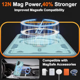 For Samsung Galaxy-S22 Case:Compatible With Magsafe & [Hd Screen Protector×2],Metal Rotated Kickstand,Military Grade Drop Proof Anti-Fingerprint Protective Case For Samsung S22,Baby Blue