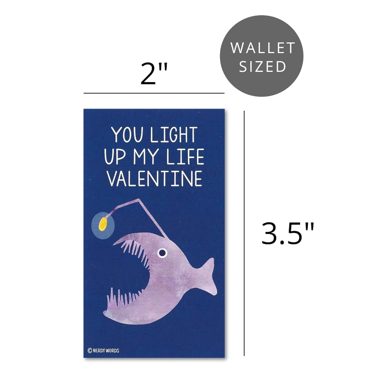 Mini Angler Fish Axolotl Tardigrade Aye Aye Strange Creature Valentines (Wallet-Sized Cards With Tiny Envelopes) For Valentine'S Day (Set Of 32)