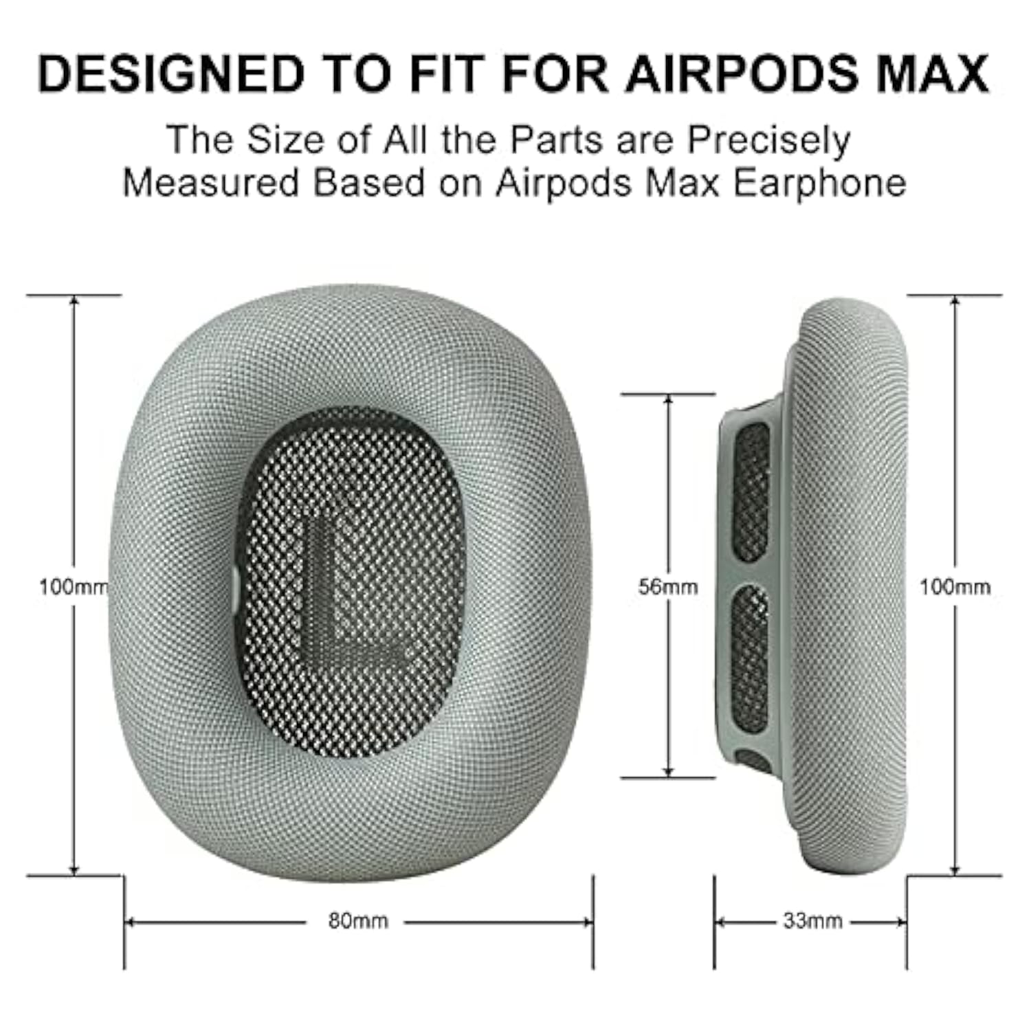 Replacement Earpads For Airpods Max, Ear Cushions Replacement For Airpod Max Headphone, Ear Pads Cover With Durable Mesh Fabric & Memory Foam, Comfortable And Easy Installation-Green