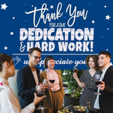 We Appreciate You Banner Decorations Thank You For All You Do Banner Backdrop For Teacher Employee Staff Doctors Nurse Poaster Boss Volunteer Appreciation Week Party Decor Supplies - Blue Silver