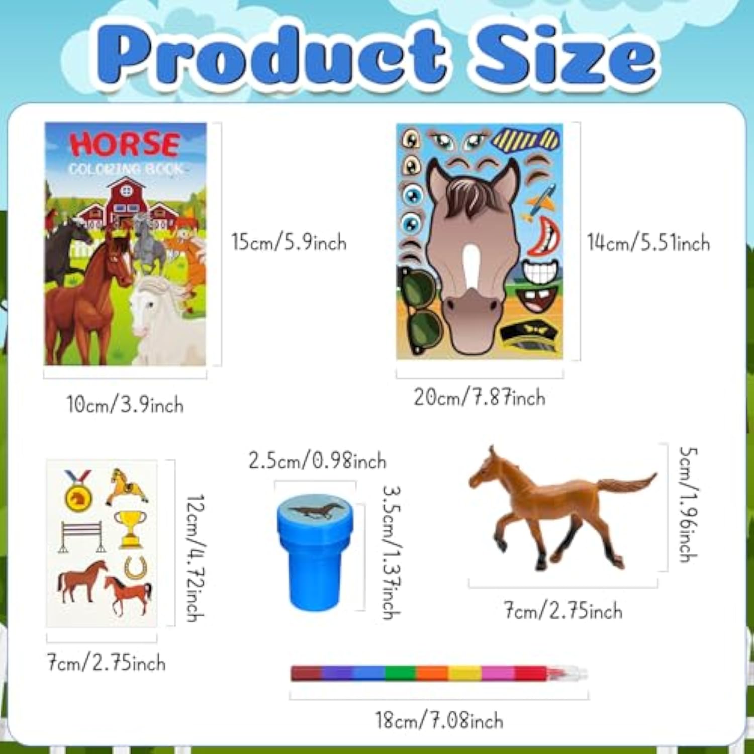 72 Pcs Horse Party Favors Coloring Book Bulk, Farmhouse Pony Birthday Supplies, Western Cowboy Party Games Goodie Bag Fillers Diy Craft Kit?Horse Cowboy Pinatas Reward