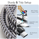 3-In-1 Usb C Travel Charging Cable For Apple Watch, Iphone, Lightning Devices, Multi Device Charger Cord For Office, Camping