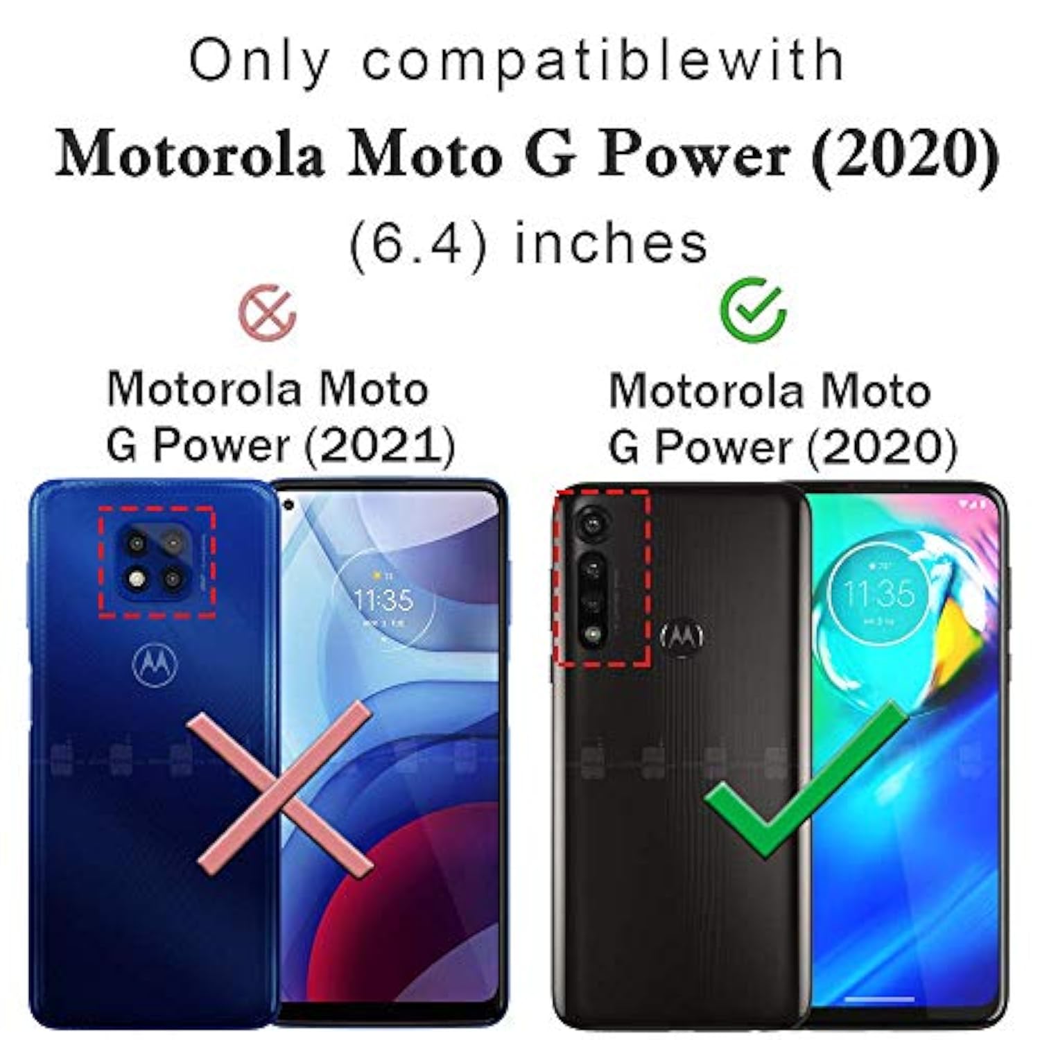 For Moto G Power Case With Screen Protector, Hard Rubber Bumper [Shockproof] Tough Rugged With 360 Rotation Ring Kickstand Cases For Moto G Power 2020 (Red)