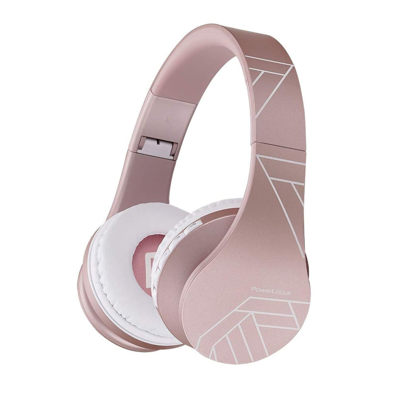 PowerLocus Bluetooth Headphones Over Ear, Bluetooth Headphone Rose Gold, Wirel