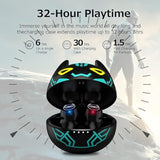 Kids Wireless Earbuds For Small Ears, Touch Control Headset Stereo Sound In-Ear Wireless Headphones, Bluetooth 5.0 Noise Reduction Earphones With Black Blue Cartoon Blinking Eyesje-08B_B87