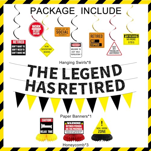 Retirement Party Decorations, Caution Legend Has Retired Banner