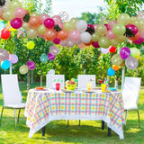 Tropical Balloons Set, 66 Pieces 12 Inches Hot Pink Balloon Green Blue Orange Confetti Ballons With Palm Leaves For Luau Summer Beach Party