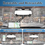 Phone Mount For Car, Rear View Mirror Phone Holder, Rotatable And Retractable Phone Holder For Car Compatible With Iphone Samsung All 4-7 Inch Cell Phones